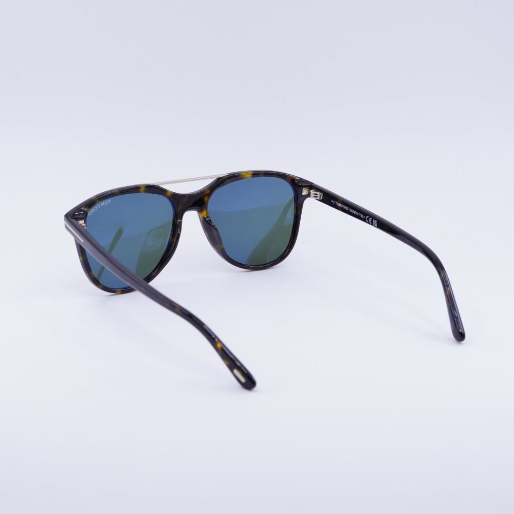 Tom Ford Damian-02 FT1098 52N Sunglasses Havana Aviator Frame, Green Lenses - Picture 4 of 9